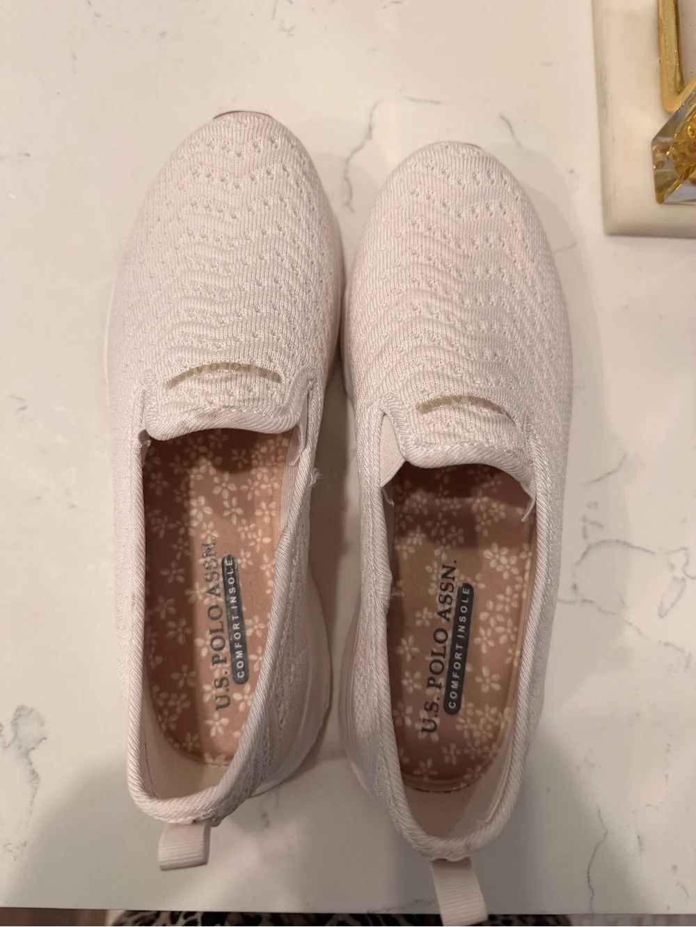 U.S. Polo Assn. Women's Slip-On Knit Sneakers - White